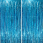 Voircoloria Laser Pink Foil Fringe Backdrop Curtains,3.3x6.6ft, 2 Pack