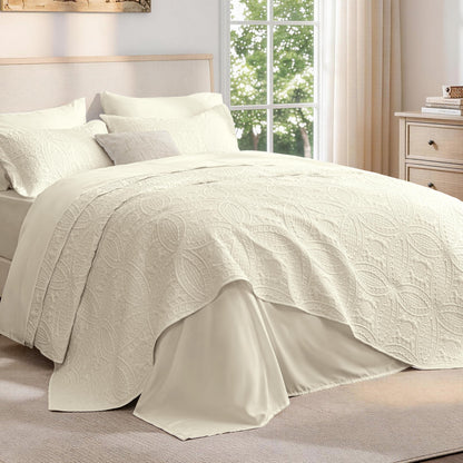 Love's cabin Quilts for Queen Bed Blue Bedspreads - Soft Bed Summer Lightweight Bedspread Comforter - Modern Style Coin Pattern Coverlet for All Season - 3 Pieces (1 Quilt, 2 Pillow Shams)