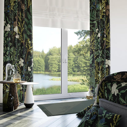 Botanical Green Plant Blackout Curtains 2 Panels 52Wx84L Inch