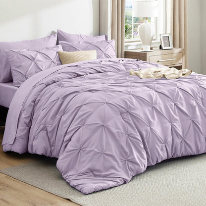 Bedsure 7-Piece King Size Comforter Set & Sheets, Grey King Bedding