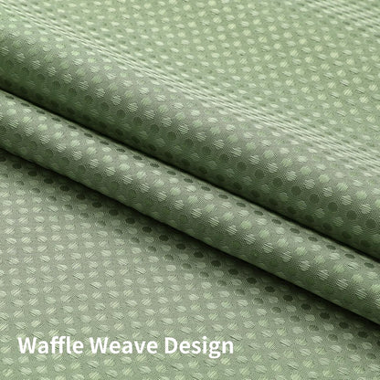 Colorful Star Sage Green No Hook Waffle Shower Curtain Set, 72 x 75 Inch