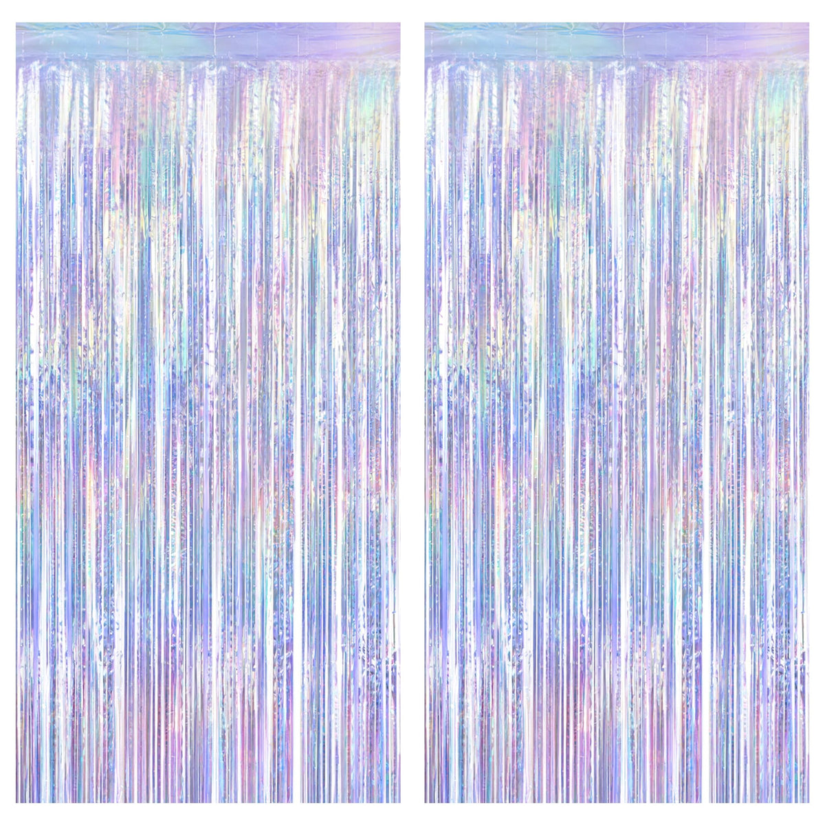2 Pack Glitter Pink Backdrop, 3.28 FT x 7.05 FT Birthday Party Decorations, Laser Pink Fringe Curtains Foil Streamer Tinsel, Pink Curtains Photo Backdrop Happy Birthday Valentines Day Backdrop