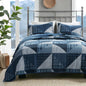 Woolrich Quilt Set Queen, Southwestern Aztec Bedding, Reversible Lightweight Bedspread, Oversized Rustic Cabin Quilt Set, Western Farmhouse Bedding with Matching Shams, Black