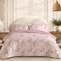 BLOOMHAVEN Queen Comforter Set-7 Pieces Blue Floral Bed in a Bag Queen
