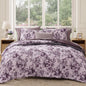 BLOOMHAVEN Queen Comforter Set-7 Pieces Blue Floral Bed in a Bag Queen