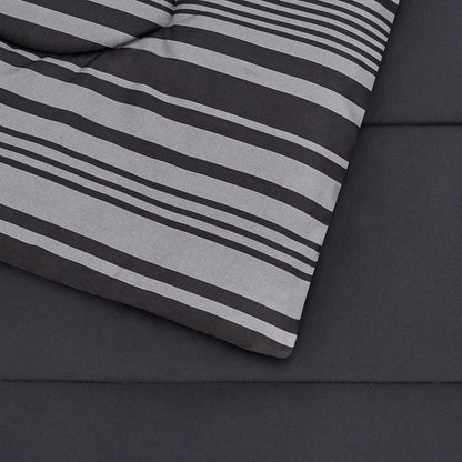 Amazon Basics 5-Piece Lightweight Microfiber Comforter Set with Sheets, Bed-in-a-Bag, Gray Calvin Striped Bedding, Twin/Twin XL