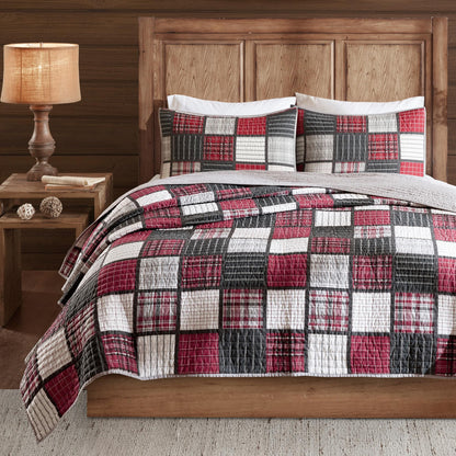 Woolrich Quilt Set Queen, Southwestern Aztec Bedding, Reversible Lightweight Bedspread, Oversized Rustic Cabin Quilt Set, Western Farmhouse Bedding with Matching Shams, Black