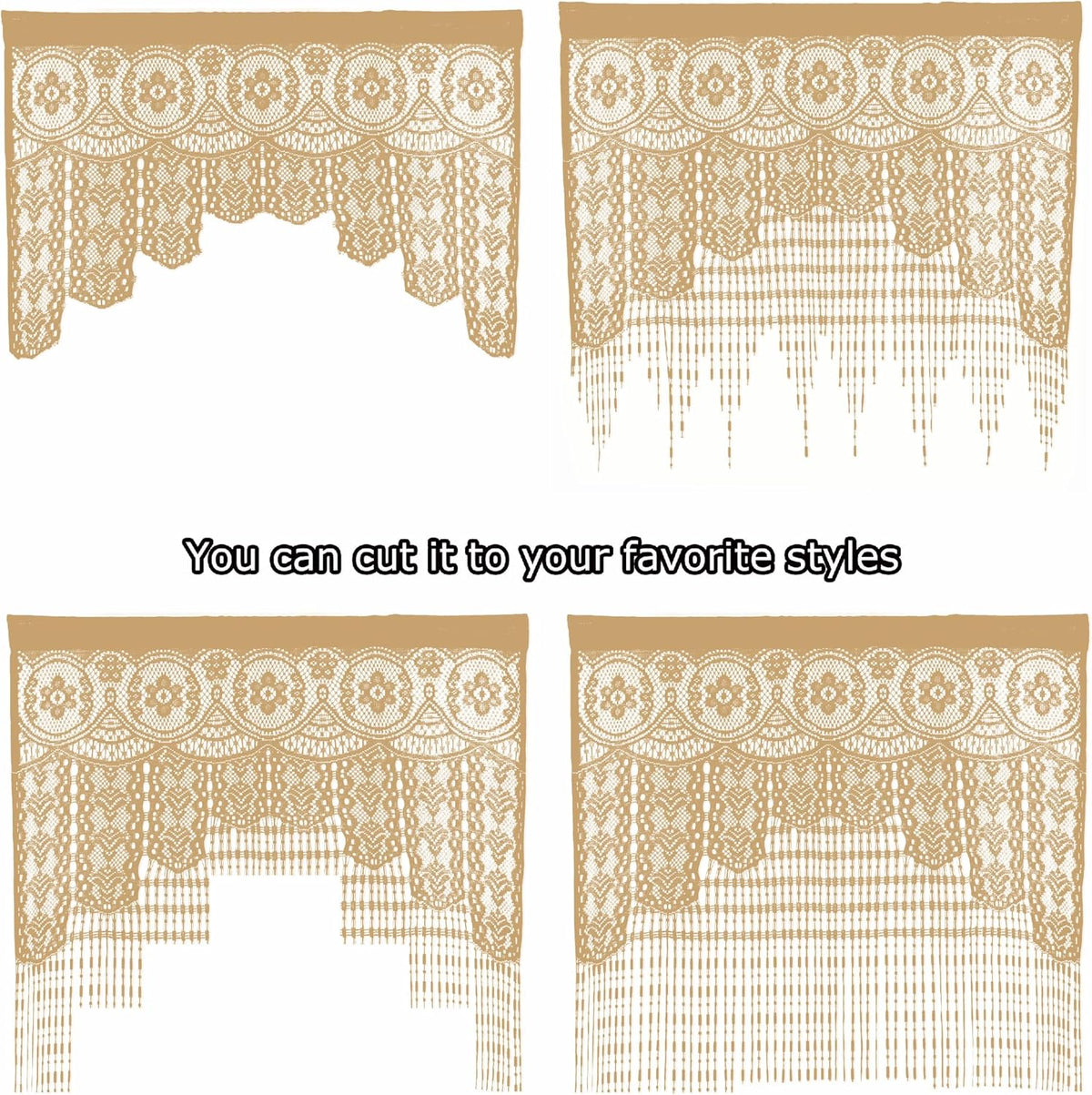 Lace Door String Curtain for Doorways，Bohemian Curtains Window Wall Closet Bedroom Kitchen Hippie Hanging Panels Boho Room Divider
