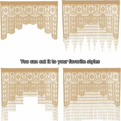 Lace Door String Curtain for Doorways，Bohemian Curtains Window Wall Closet Bedroom Kitchen Hippie Hanging Panels Boho Room Divider