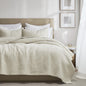 palassio Beige 100% Cotton Quilt Queen Size Bedding Sets with 2 Pillow Shams, Textured Lightweight Soft Bedspread Shabby Chic Coverlet, Neutral Quilted Comforter Bed Cover for All Season, 3 Pieces