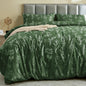 MUXHOMO Duvet Cover King Size, 3-Piece Floral Grey-Blue Bedding Set
