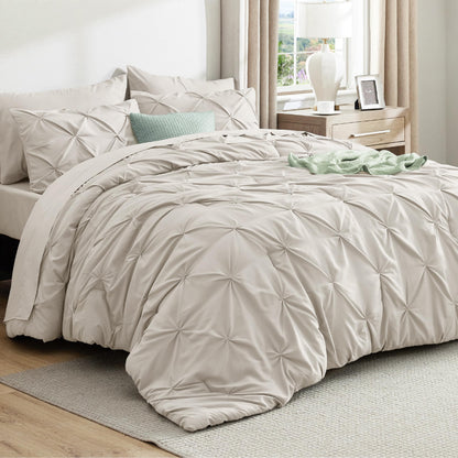 Bedsure 7-Piece King Size Comforter Set & Sheets, Grey King Bedding