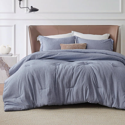 Bedsure Queen Size Comforter Sets, Beige Cationic Dyed Bedding Set 3 Pcs