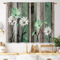 Teal Farmhouse Daisy Kitchen Curtains Wooden Flower Small Short Cafe Window Curtains Rustic Floral Butterfly Country Bathroom Drapes Treatment Tier Curtains 2 Panels (27.5x39 Inch)