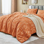 MUXHOMO Duvet Cover King Size, 3-Piece Floral Grey-Blue Bedding Set