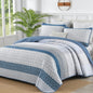 WONGS BEDDING Grey Queen Size Quilt Set, Boho Striped Bedspread