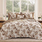 BLOOMHAVEN Queen Comforter Set-7 Pieces Blue Floral Bed in a Bag Queen