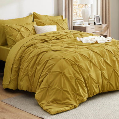 Bedsure 7-Piece King Size Comforter Set & Sheets, Grey King Bedding