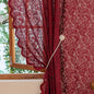 ALIGOGO Short White Lace Kitchen Curtains 36 Length 2 Panels W26 x L36 Inch