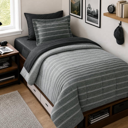 Monbix Full Size Comforter Sets - 7 Pieces Bed in a Bag Full Bedding Set