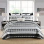 Homzard 100% Cotton Quilt Bedding Set Queen Size Striped Floral Bedspread