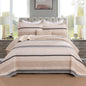 Homzard 100% Cotton Quilt Bedding Set Queen Size Striped Floral Bedspread