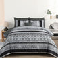 Cottolester Boho Comforter Set Queen Size 8 Piece Bed in a Bag Bohemian Striped Bedding Quilt Set Aqua Paisley Floral Comforter and Sheet Set,Soft Microfiber Complete Bedding Sets for All Season