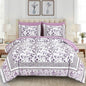 Dobuyly Floral Queen Comforter Set, 7 Piece Bed in a Bag Queen Size Blue Flowers on White Botanical Bedding Set, Soft Microfiber Bedding Comforter Sets with Sheets for All Season