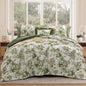 BLOOMHAVEN Queen Comforter Set-7 Pieces Blue Floral Bed in a Bag Queen