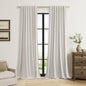 Guken Cream Linen Blackout Curtains 84 Inch Length 2 Panels Set for Living Room Bedroom Back Tab Thermal Insulated 100% Black Out Drapes Room Darkening Window Curtain Ivory Natural Beige
