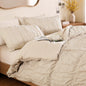 Full Size Comforter Sets - 3 Pieces Blue Ruched Floral Full Bedding Set