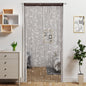 Door String Curtain Doorway Beads Curtains,Hanging Room Divider Beaded Decor Hippie Glitter Fringe Panel Closet Window Doors Sequin Sheer Boho Doors Tassel (Silver)