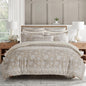Levtex Home Adare Taupe Reversible King/Cal King Quilt Set (106x92in) and 2 Pillow Shams (36x20in) - Floral Bedding - Taupe White - Cotton King Size Quilt Bedding Set - Lightweight, Soft, Pre-Washed