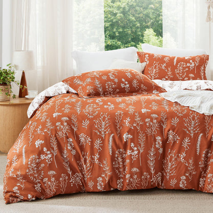 Bedsure Floral Comforter Set Cute Bedding Set Queen Reversible Sage Green