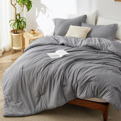 Bedsure Queen Size Comforter Sets, Beige Cationic Dyed Bedding Set 3 Pcs