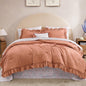 BLOOMHAVEN Queen Comforter Set-7 Pieces Ruffle Bedding with Floral Sheet