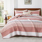 Andency Queen Quilt Bedding Set Sage Green, 3 Pieces Striped Bedspreads