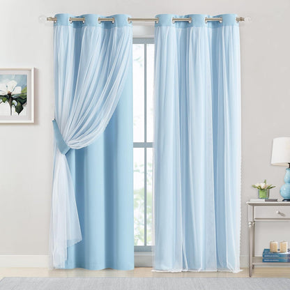European Luxury Nordic Princess Style Double Layer Sheer Curtain, Elegant Bedroom Living Room Balcony Drapes, 1pc Cloth Window Covering, Home Textile, Home Decoration Curtain, Home Decorative Curtain