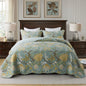 Travan 3-Piece Quilt Set Quilted Bedspread Lightweight Coverlet Set Garden Style Floral Printed Oversized Quilted Bedding Set with Shams for All Season, Exquisite, King Size