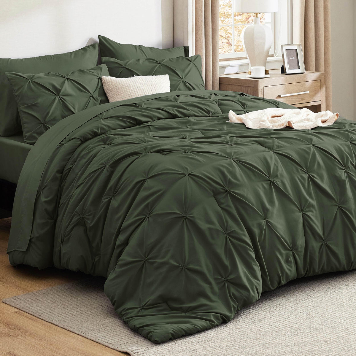 Bedsure 7-Piece Queen Bedding Comforter Set & Sheet Set, Grey Bed in a Bag