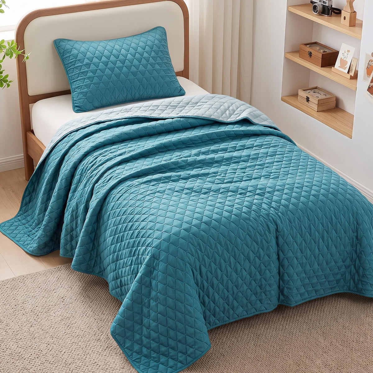Exclusivo Mezcla Reversible Full Queen Quilt Bedding Set, Grey