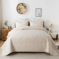 Travan 3-Piece Quilt Set Quilted Bedspread Lightweight Coverlet Set Garden Style Floral Printed Oversized Quilted Bedding Set with Shams for All Season, Exquisite, King Size
