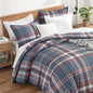 Andency Tan Gingham Comforter Set Twin, Brown Checkered Grid Plaid Bedding