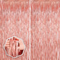 Voircoloria Laser Pink Foil Fringe Backdrop Curtains,3.3x6.6ft, 2 Pack
