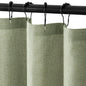 MIULEE Linen Buttonhole Fabric Shower Curtain Natural 72*72" 12 Metal Hooks