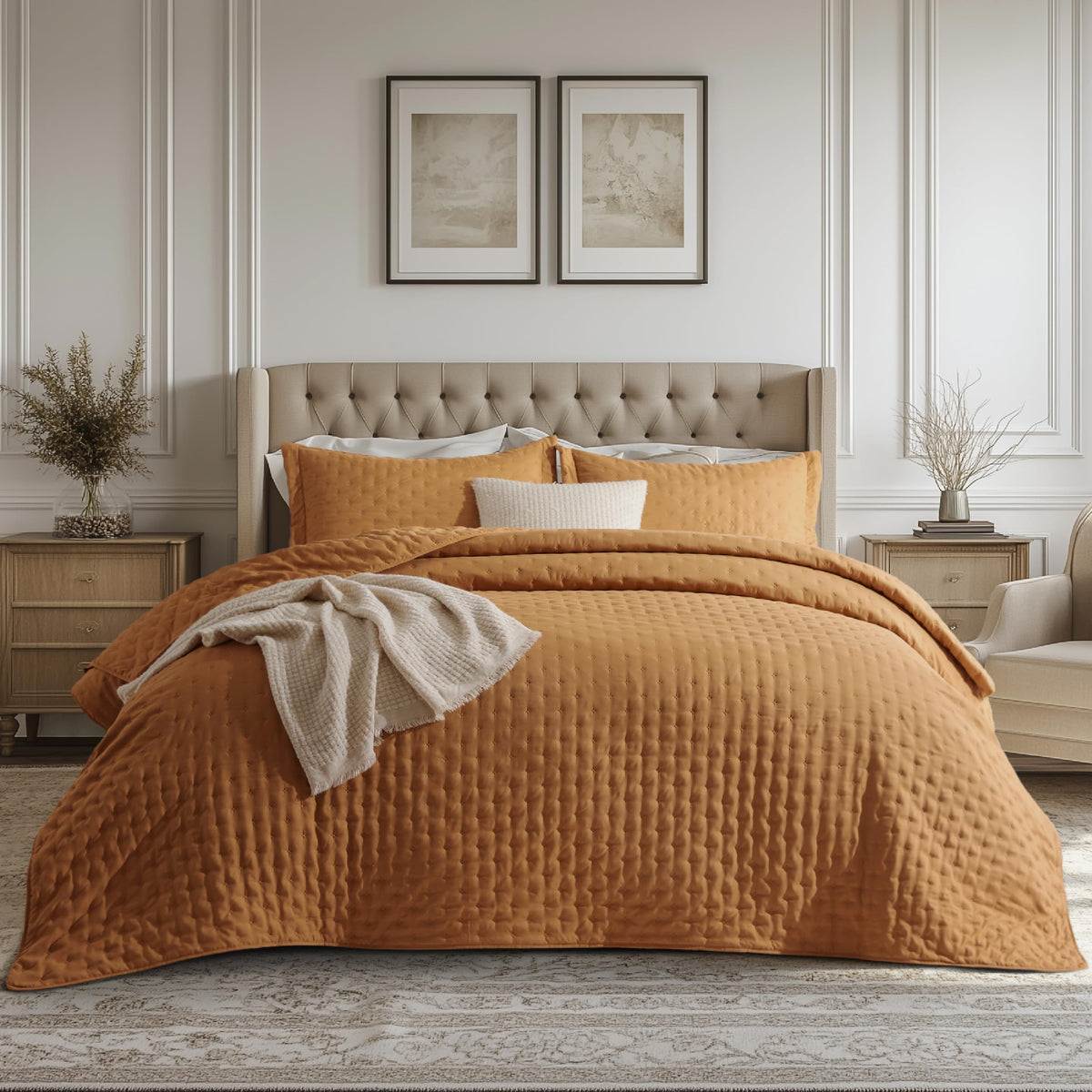 Bedsure Quilts Queen Size - Lightweight Comforter Queen Size for Summer, Bright White Bedspread Quilt with Clover Pattern, Soft Ultrasonic Coverlet, Modern All-Season Bedding, 90 x 96 Inches