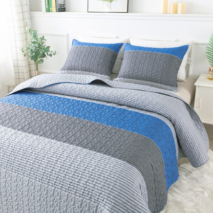 Andency Queen Quilt Bedding Set Sage Green, 3 Pieces Striped Bedspreads