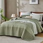 Andency Queen Quilt Bedding Set Sage Green, 3 Pieces Striped Bedspreads