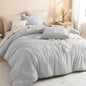 Litanika King Size Comforter Set, 3 Pieces Beige Tufted Boho Bedding Set