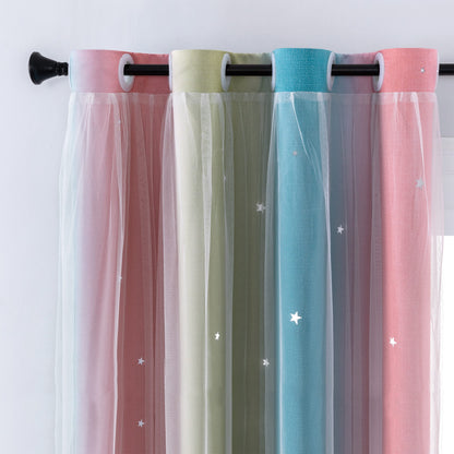 XiDi Curtains for Girls Bedroom Decor, Rainbow Blackout Curtains for Kids/Little Girl Room Decor, Unicorn Wall Decals,Pink Purple Green,63 x 34 inches,1 Panel